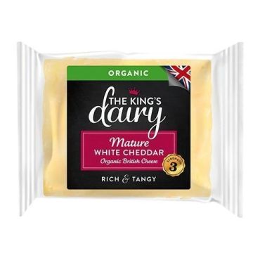 The King's Dairy Organic Mature White Cheddar Cheese, 200g